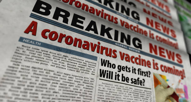 istock Coronavirus vaccine is coming retro newspaper printing press 1284940354