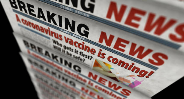 istock Coronavirus vaccine is coming retro newspaper printing press 1284940365