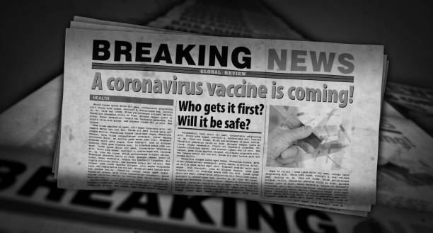 istock Coronavirus vaccine is coming retro newspaper printing press 1284940389