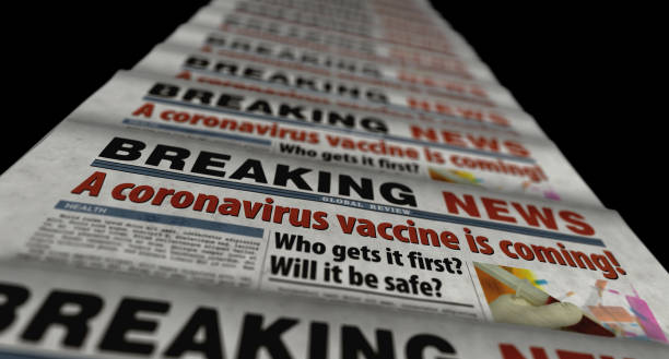 istock Coronavirus vaccine is coming retro newspaper printing press 1284940398