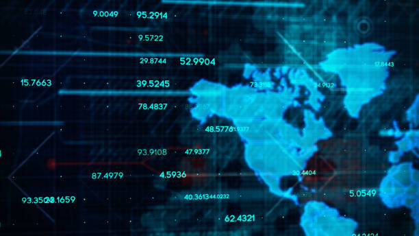 istock Business Exchange Currency Chart Background with world map 4K 1284940434