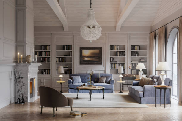 istock Digitally rendered view of a beautiful living room 1284941025