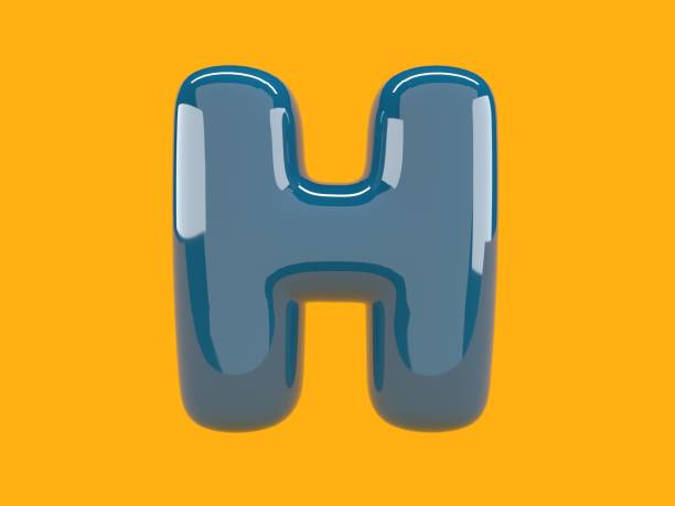 Letter H written with a Blue balloon