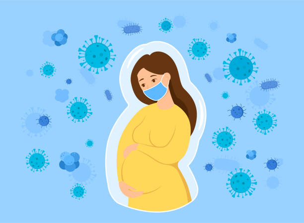 The Concept Of Maternity Protection Stock Illustration - Download Image Now  - Pregnant, Coronavirus, Protective Face Mask - iStock