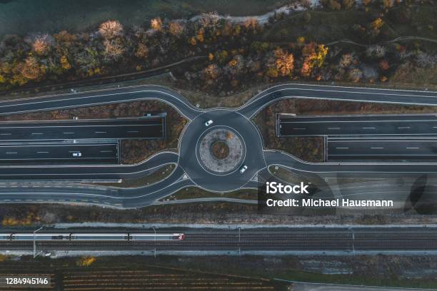 What Goes Around Comes Around Stock Photo - Download Image Now - Switzerland, Highway, Aerial View