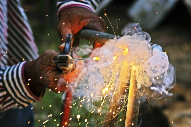 istock Welding metal parts. 1284945350
