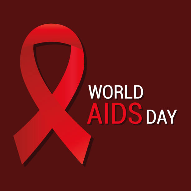 istock world aids day lettering with a ribbon on red background 1284947854