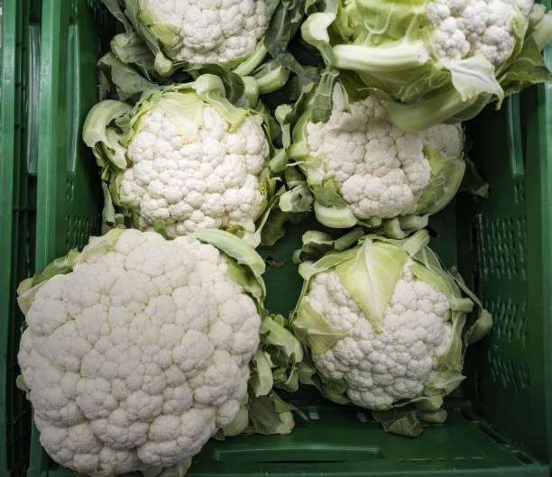 istock Organic cauliflower market 1284949347