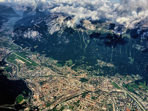 Amazing view to the city of Innsbruck in Austria July 8,2016