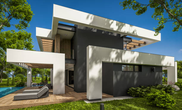 istock 3d rendering of modern house in luxurious style 1284950698