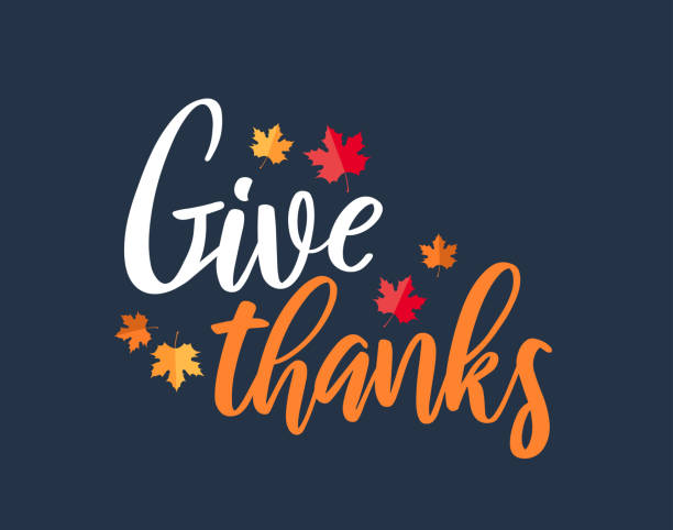 thanksgiving, geben dankeschön-karte. vektor - danke stock-grafiken, -clipart, -cartoons und -symbole