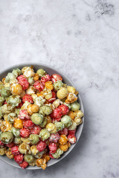istock Homemade popcorn on on colorful backgrounds 1284955931