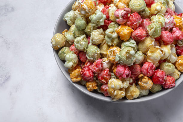 istock Homemade popcorn on on colorful backgrounds 1284955935