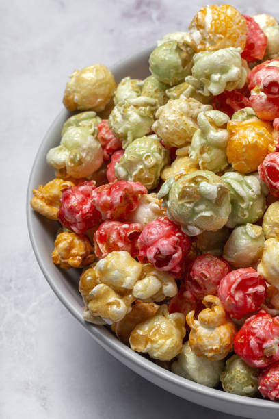 istock Homemade popcorn on on colorful backgrounds 1284955959