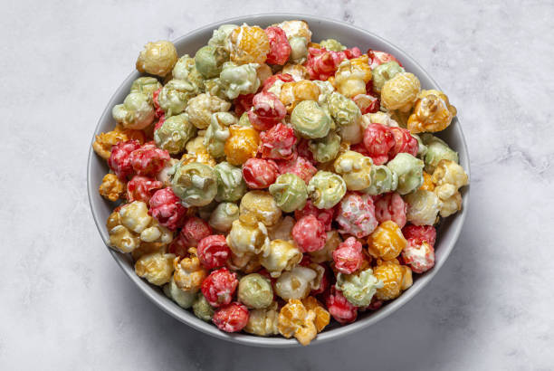 istock Homemade popcorn on on colorful backgrounds 1284955980