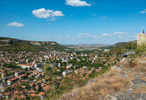 View at Provadia town from Ovech fortress plateau. Bulgaria, Europe.