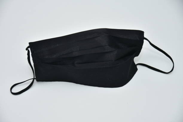istock blue homemade cotton mask , 1284957236