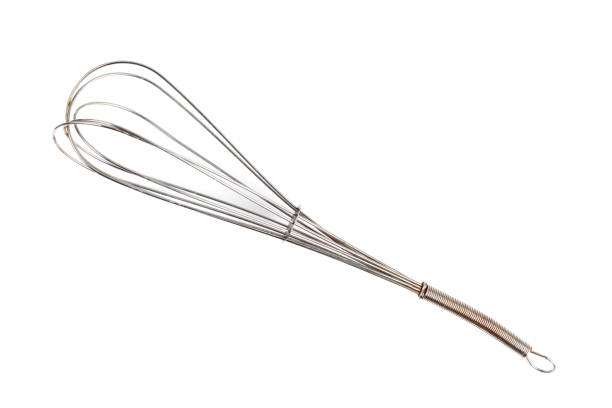 istock Kitchen whisk for whipping, white background, top view, close-up, isolate. 1284958803
