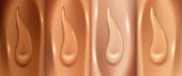 istock Foundation make up swatches of different color tones collection. Various concealer samples, vector illustration set in realistic style. Beauty and makeup 1284959030