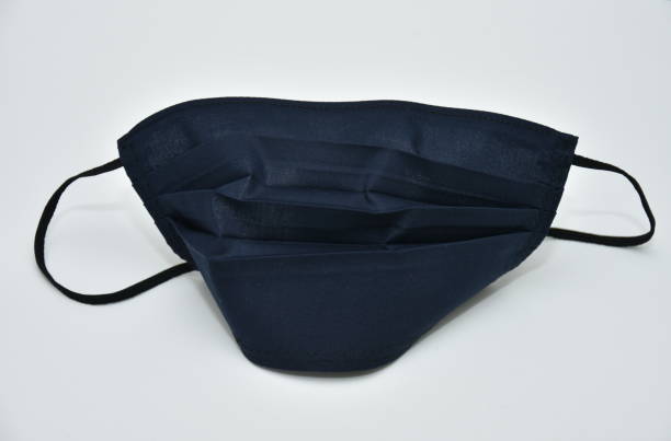 istock blue homemade cotton mask , 1284961136