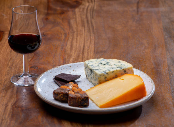 istock Tasting and pairing of different cheeses with strong alcoholic drinks, whisky, cognac or calvados 1284963697