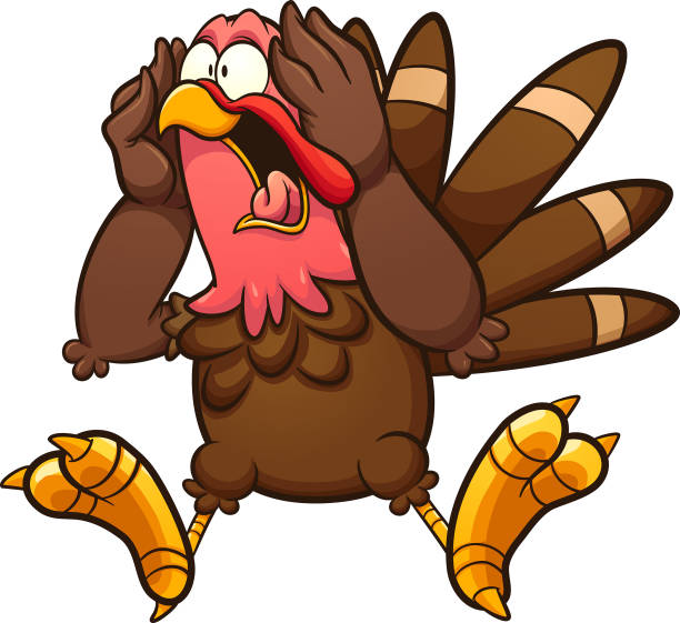 Scared Turkey vector art illustration