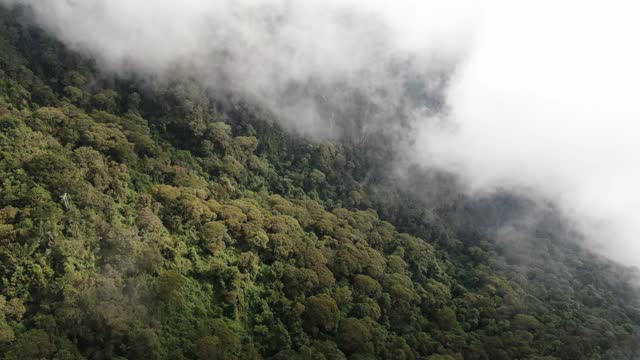 Drone shot from cloud forests close to Bogota Colombia