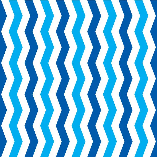 Vector illustration of Blue Zig Zag Lines Seamless Pattern