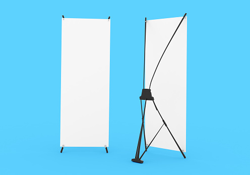 Blank roller banner, isolated.