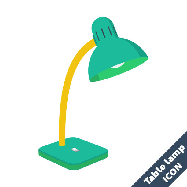 Table lamp 3D vector icon. Illustration in flat style isolated on white background. vector art illustration