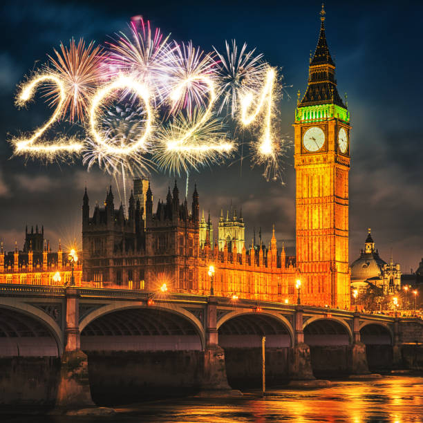 istock fireworks in london at the big ben 1284979202
