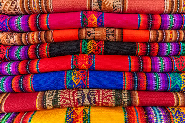 istock Colorful Peruvian fabrics, Sacred Valley of the Incas 1284981037