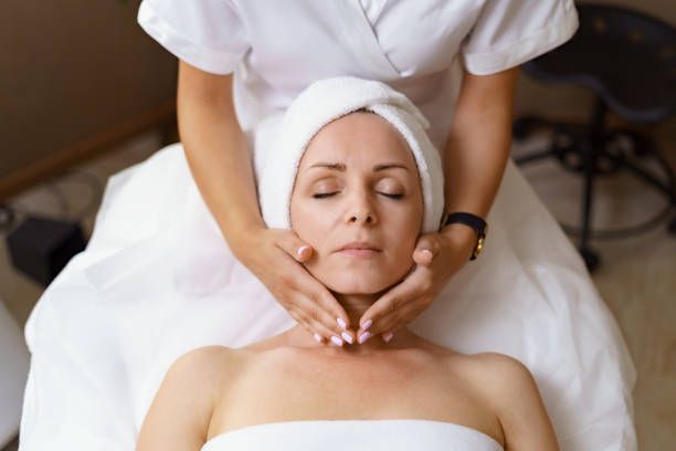 istock Facial massage beauty treatment. 1284987333