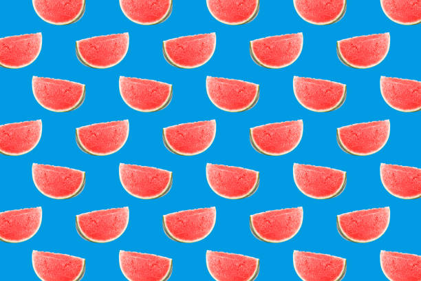 istock Pattern of fresh fruits isolated on creative colored texture 1284987970