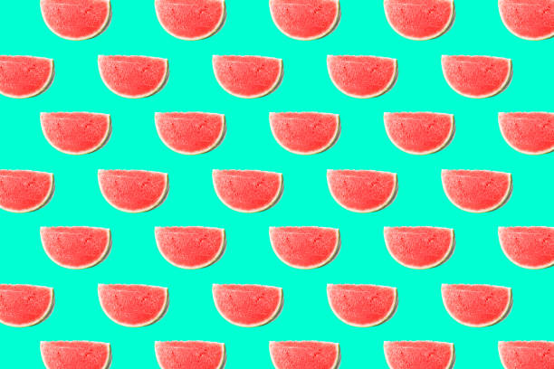 istock Pattern of fresh fruits isolated on creative colored texture 1284987995