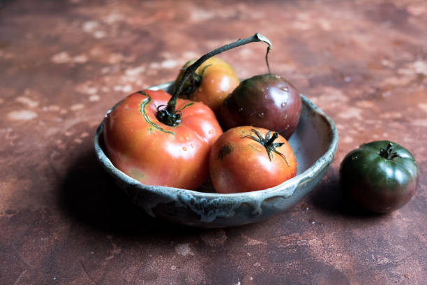 Fresh organic tomatoes stock photo