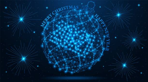 istock Christmas ball and fireworks. Happy New year 2021 and merry Christmas. 1284991227