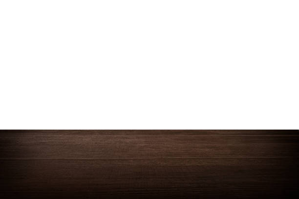 istock Empty wooden table top and empty white display montage for product with space 1284992250