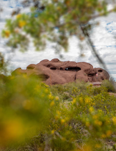 montanha arizona papago park na primavera - papago - fotografias e filmes do acervo