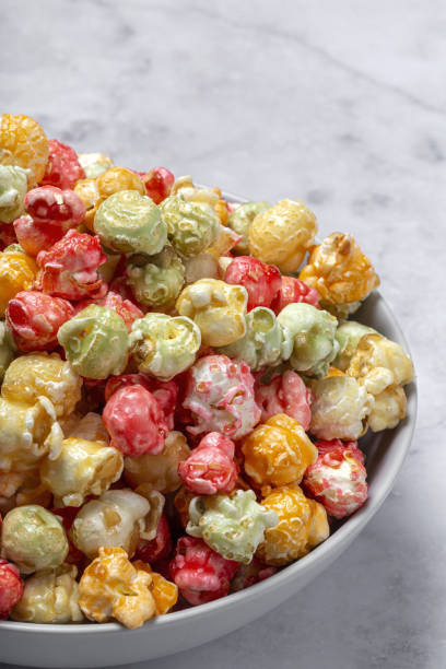 istock Homemade popcorn on on colorful backgrounds 1284995608