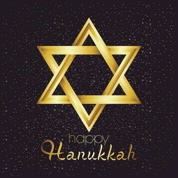 istock happy hanukkah celebration card with golden star 1285014962