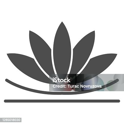 istock Lotus flower solid icon, chinese mid autumn festival concept, lotus on water lily sign on white background, blooming flower from china icon in glyph style for web design. Vector graphics. 1285018030