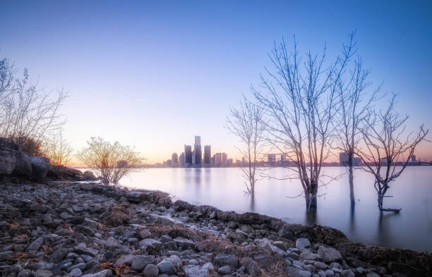 istock Detroit, Michigan - Autumn Skyline at Dusk 1285022006