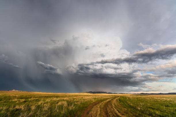 istock Scenic landscape with dramatic thunderstorm clouds in Montana 1285024124