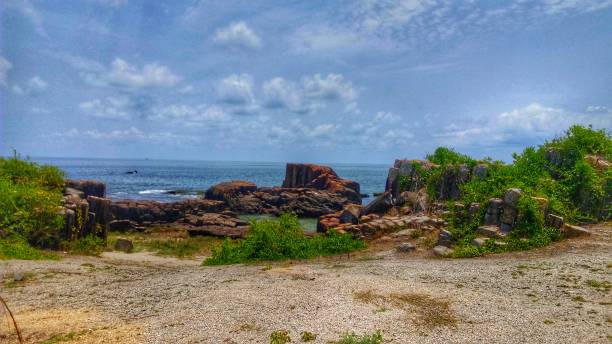 St.Marys Island, Malpe, Udupi, India tourism Beautiful place to visit in Karnataka:This is the view of St.Marys Island or coconut island is the formation of colomnar basaltic lava nd considered one of the geological monument. marys stock pictures, royalty-free photos & images