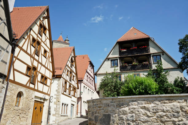istock Bavaria Style, German architecture. Ancient half-timbered houses and Old style building in Bavaria, Germany. 1285031057