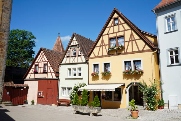 istock Bavaria Style, German architecture. Ancient half-timbered houses and Old style building in Bavaria, Germany. 1285031072