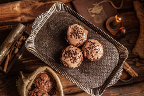 istock Chocolate spicy cupcakes. Christmas atmosphere 1285035054