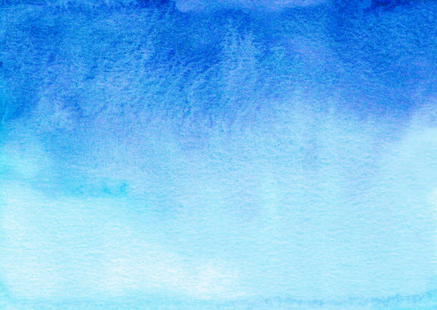 istock Watercolor deep blue and white gradient background. Watercolour cerulean ombre backdrop texture. 1285037268
