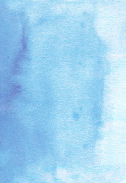 istock Watercolor light blue gradient background painting. Watercolour ice blue color backdrop. Stains on paper. 1285037288